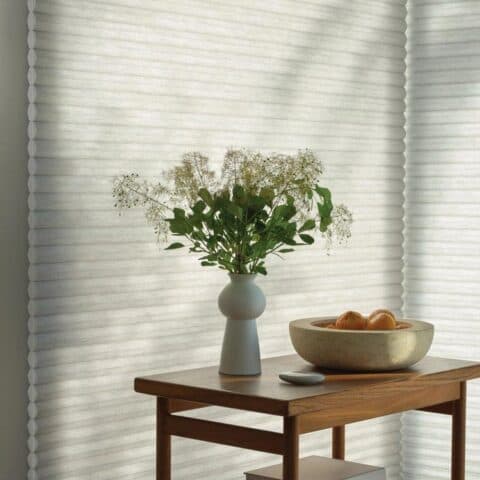 Duette® cellular shades, living-room detail