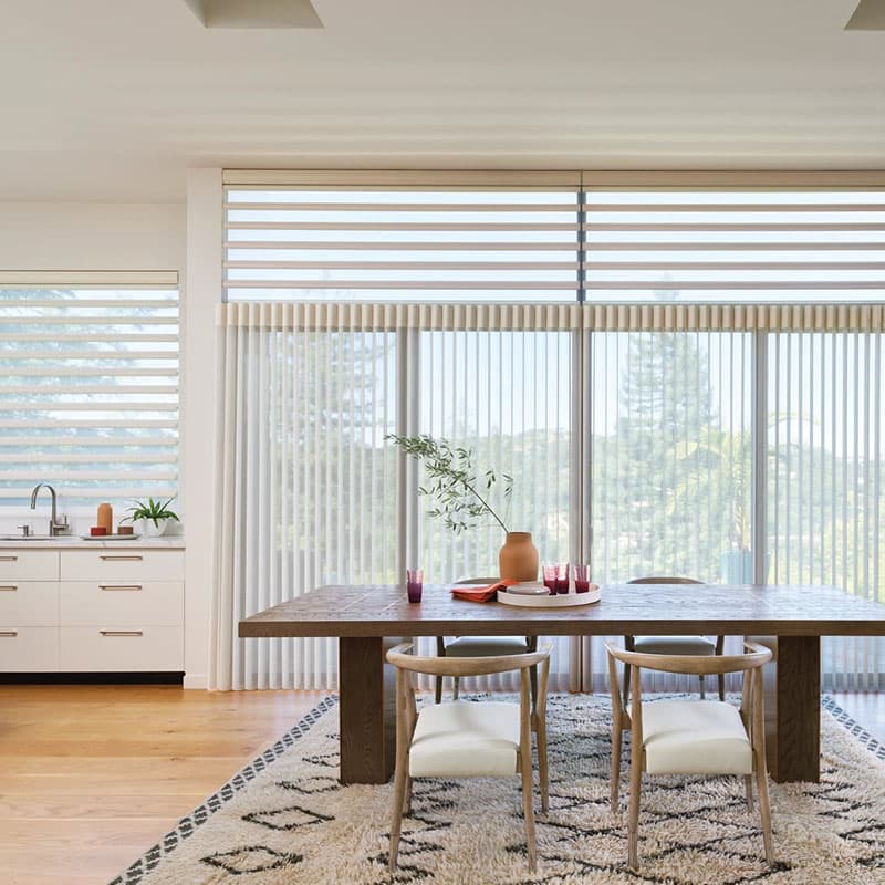 Luminette® sheers across a wide glass door