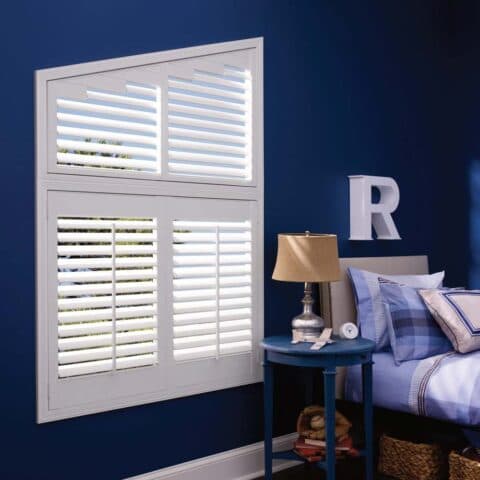 Plantation shutters in a child's bedroom