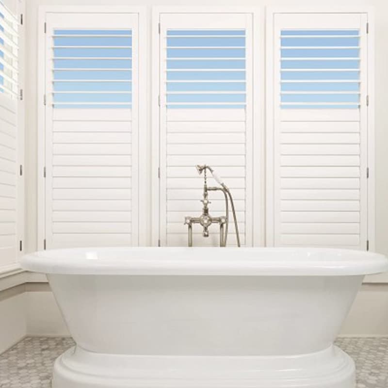Palm Beach™ shutters in a bathroom