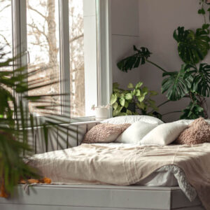 Bed near window