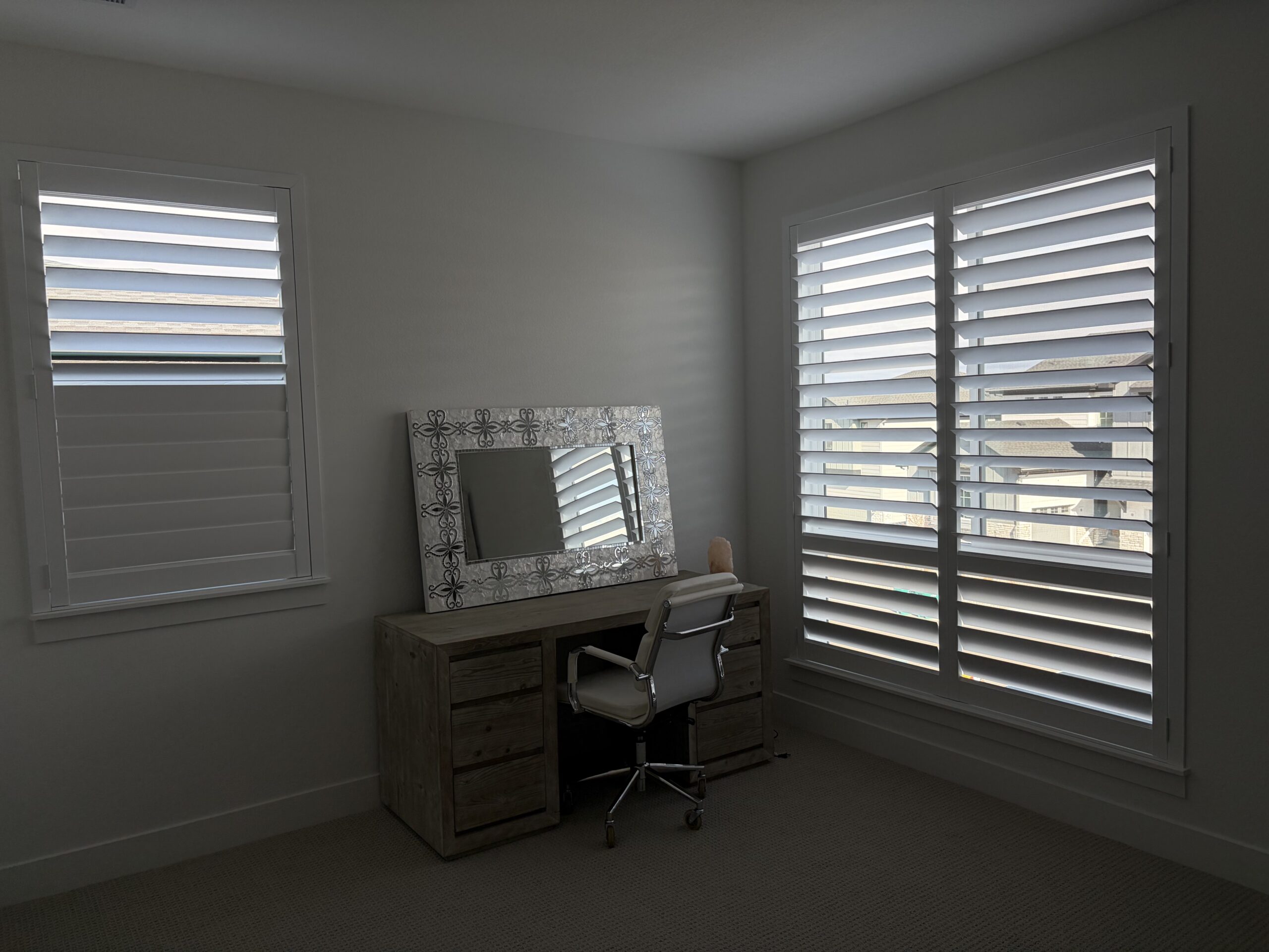 Hunter Douglas NewStyle Hybrid Shutters front windows Castle Rock CO